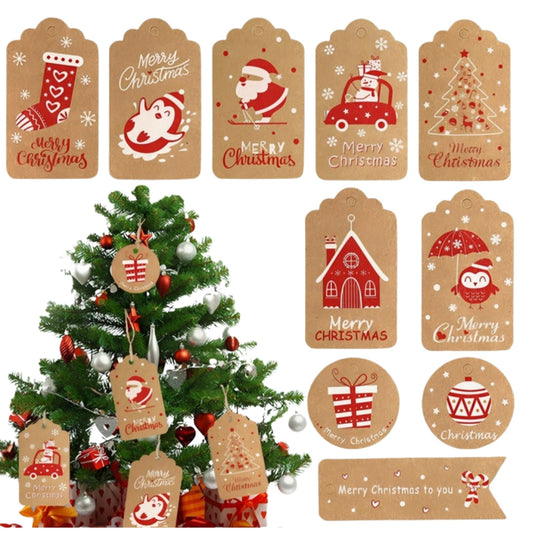 Winietki do prezentów zestaw 50szt + 50 sznurków