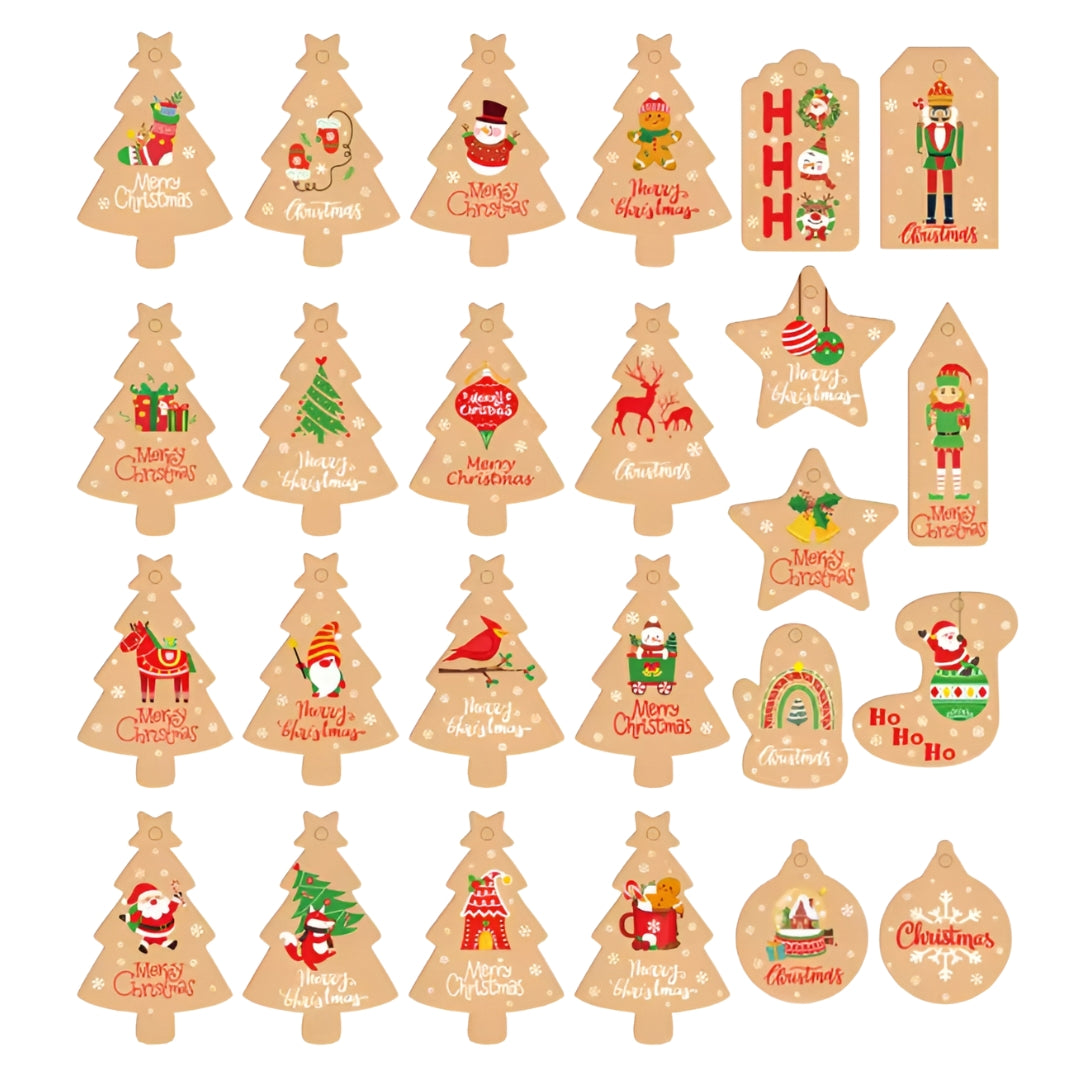 Świąteczne zawieszki, winietki ozdobne na prezenty