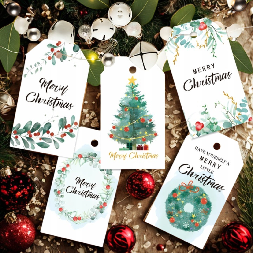 Świąteczne winietki na prezenty zestaw 50szt