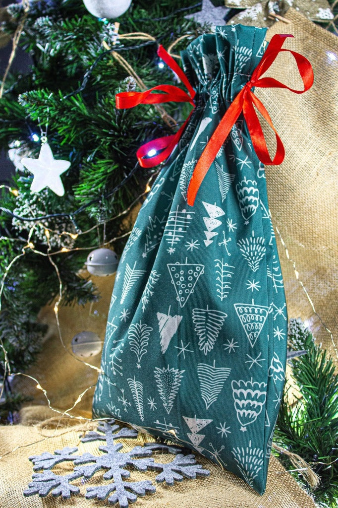 Świąteczny worek prezentowy w choinki
