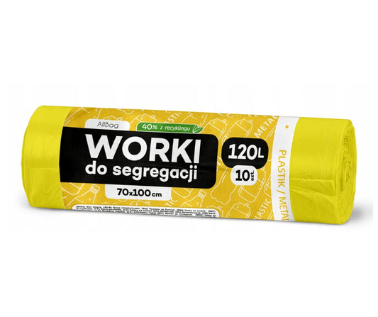 Worki na śmieci 120L żółte ALLBAG