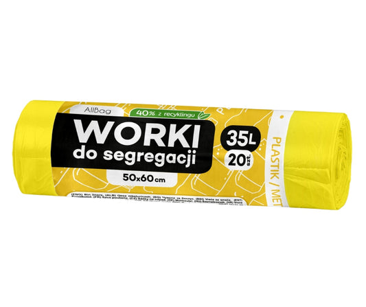 Worki na śmieci 35L żółte ALLBAG