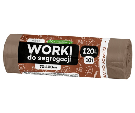 Worki na śmieci 120L brązowe ALLBAG