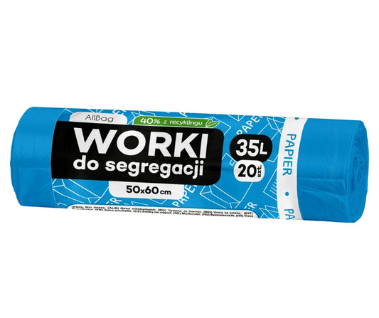 Worki na śmieci 35L niebieskie ALLBAG