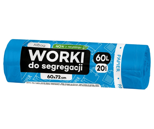 Worki na śmieci 60L niebieskie ALLBAG