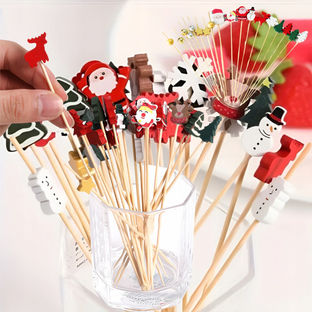 Food toothpicks - CHRISTMAS THEMES - 50 pcs