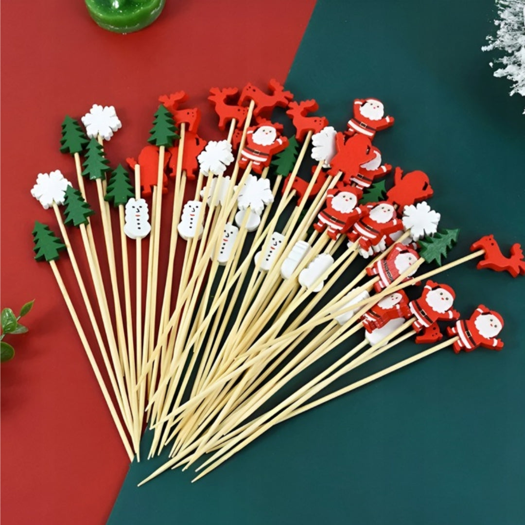 Food toothpicks - CHRISTMAS THEMES - 50 pcs