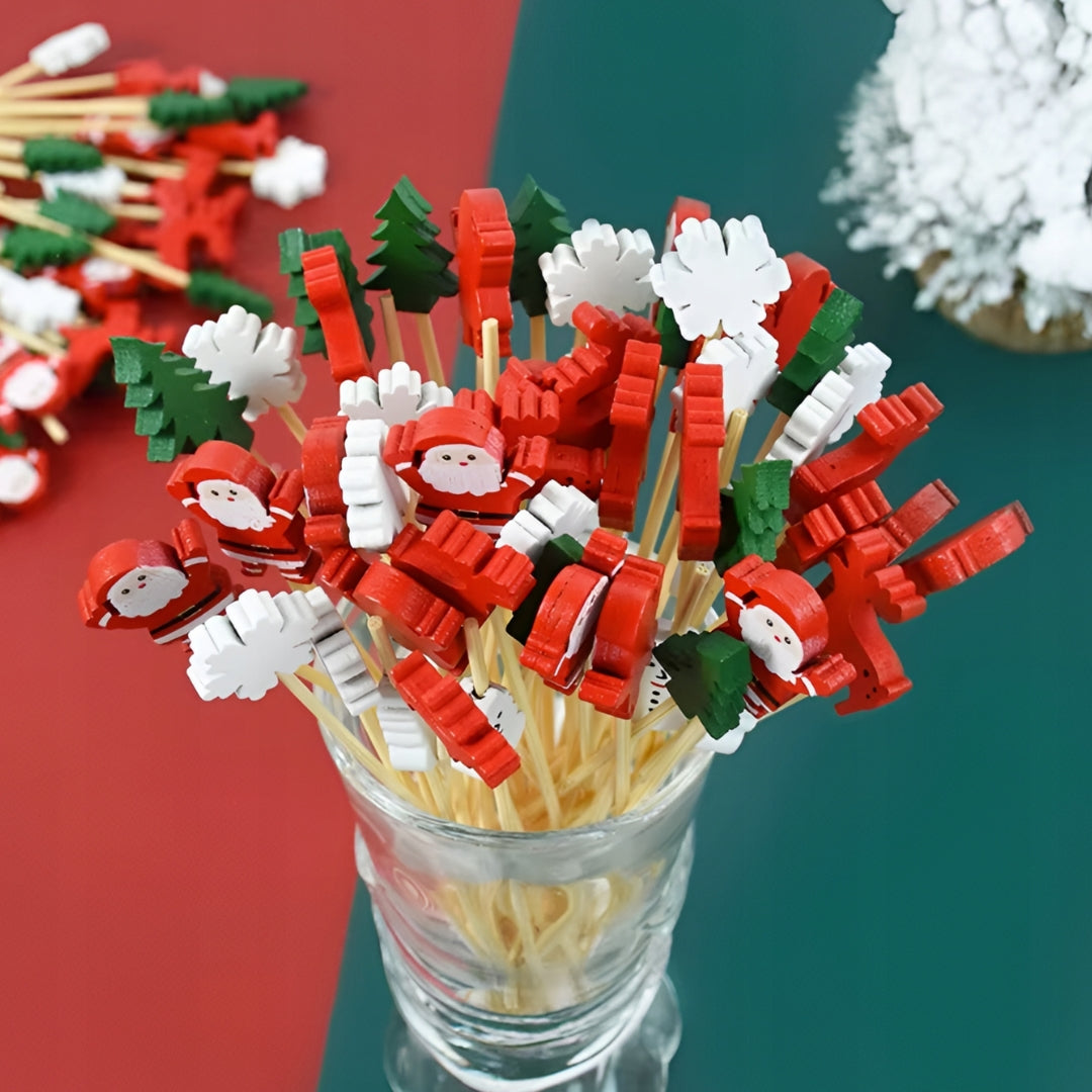 Food toothpicks - CHRISTMAS THEMES - 50 pcs