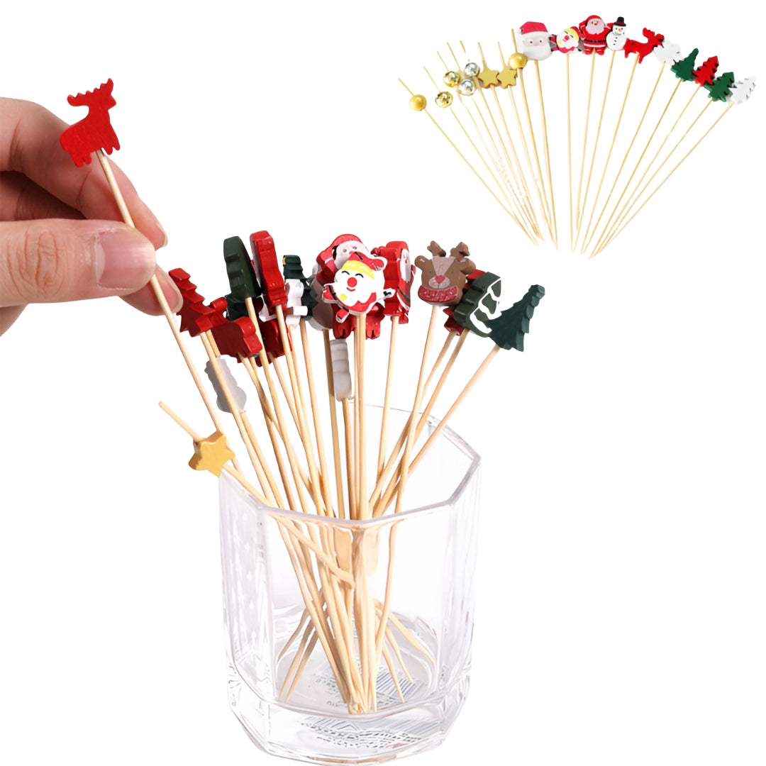 Food toothpicks - CHRISTMAS THEMES - 50 pcs
