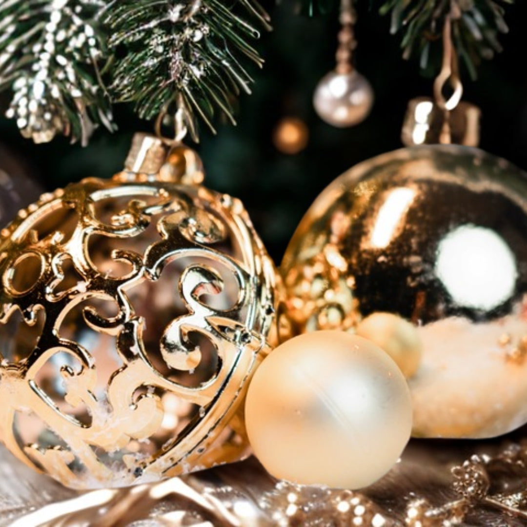 Zestaw bombek choinkowych 100szt SZAMPAŃSKIE