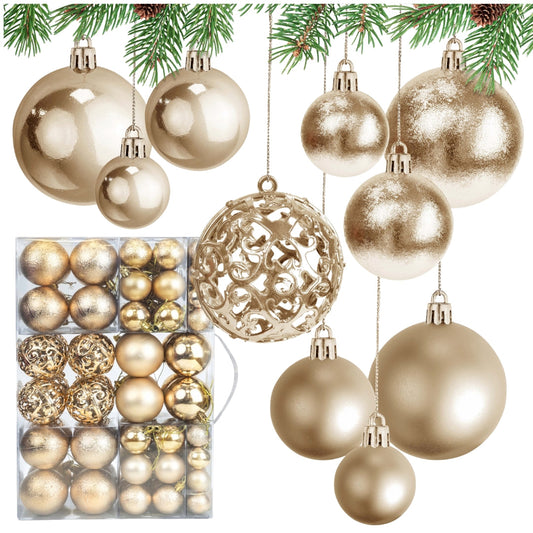 Zestaw bombek choinkowych 100szt SZAMPAŃSKIE