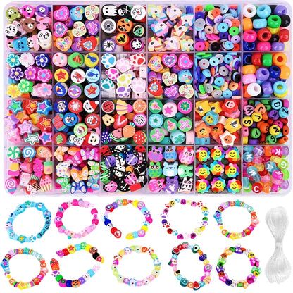 Zestaw koralików do tworzenia bransoletek - zestaw kreatywny dla dzieci - BRANSOLETKI DIY
