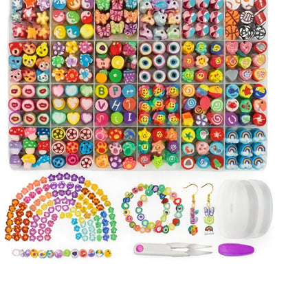 Zestaw koralików do tworzenia bransoletek - zestaw kreatywny dla dzieci - BRANSOLETKI DIY
